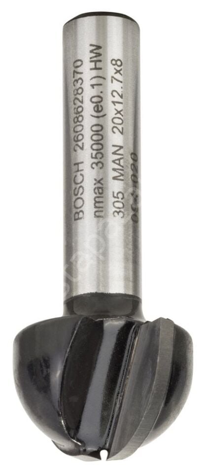 Bosch - Standard Seri Ahşap İçin Çift Oluklu, Sert Metal Dalma Yarımay Freze 8*20*46*10 mm 2608628370