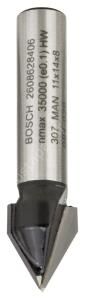 Bosch - Standard Seri Ahşap İçin Çift Oluklu Sert Metal V-Kanal Freze 8*11*45 mm 2608628406
