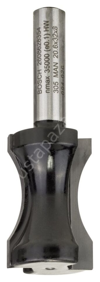 Bosch - Standard Seri Ahşap İçin Çift Oluklu Sert Metal Yassı Çubuk Freze 8*20,6*63,5mm 2608628354