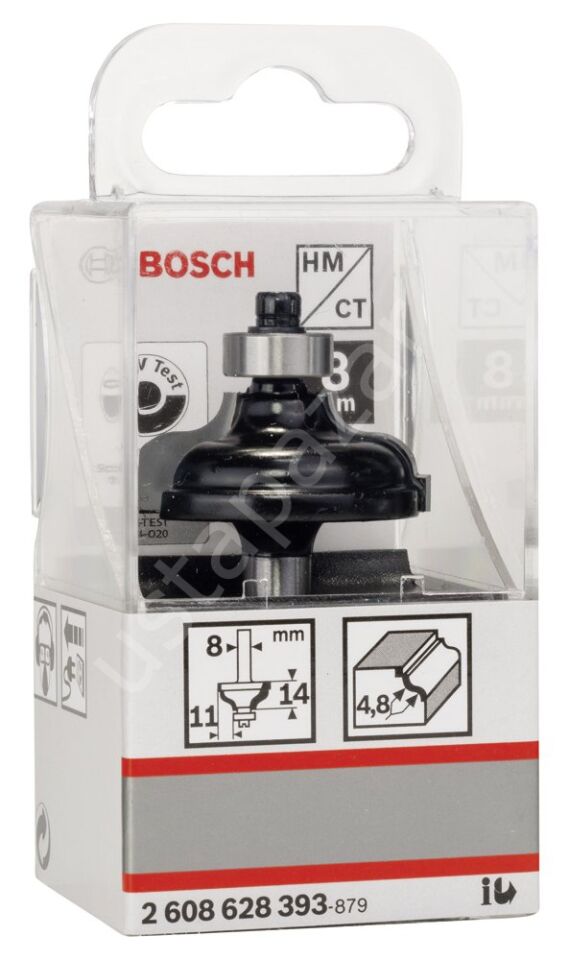 Bosch - Standard Seri Ahşap İçin Çift Oluklu Sert Metal Kenar Biçimlendirme Frezesi 8*11*57 mm 2608628393