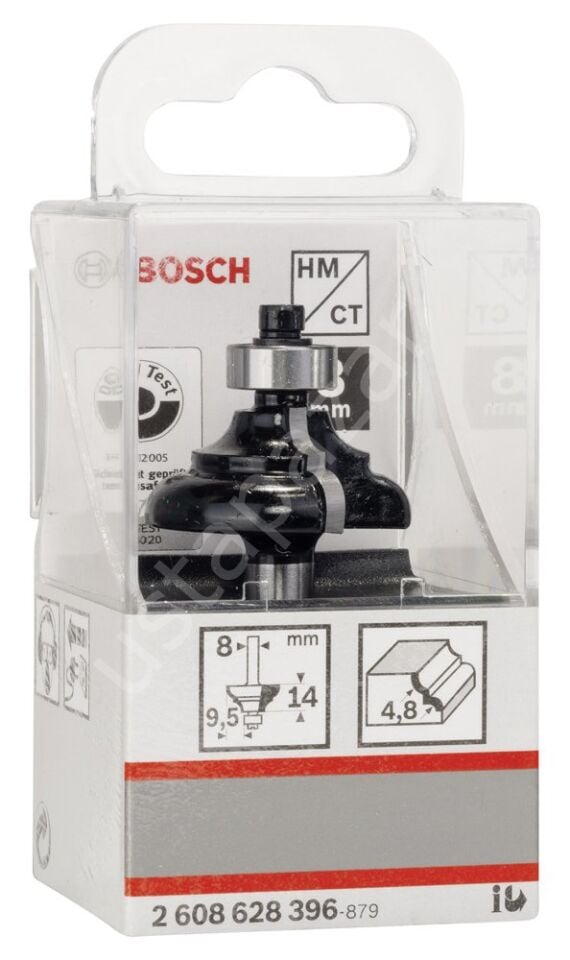 Bosch - Standard Seri Ahşap İçin Çift Oluklu Sert Metal Kenar Biçimlendirme Frezesi 8*9,5*57 mm 2608628396