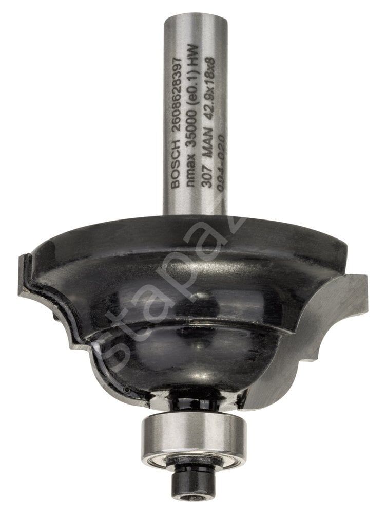 Bosch - Standard Seri Ahşap İçin Çift Oluklu Sert Metal Kenar Biçimlendirme Frezesi 8*15*60 mm 2608628397
