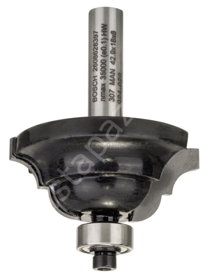 Bosch - Standard Seri Ahşap İçin Çift Oluklu Sert Metal Kenar Biçimlendirme Frezesi 8*15*60 mm 2608628397