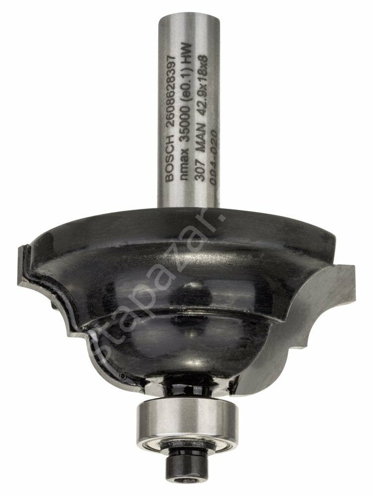 Bosch - Standard Seri Ahşap İçin Çift Oluklu Sert Metal Kenar Biçimlendirme Frezesi 8*15*60 mm 2608628397