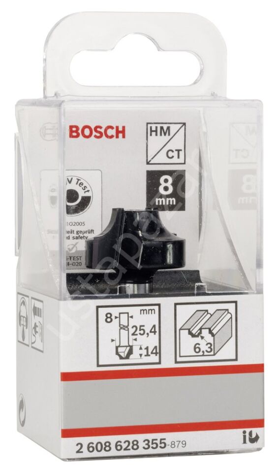 Bosch - Standard Seri Ahşap İçin Çift Oluklu Sert Metal Kenar Biçimlendirme Frezesi 8*25,4*46mm 2608628355