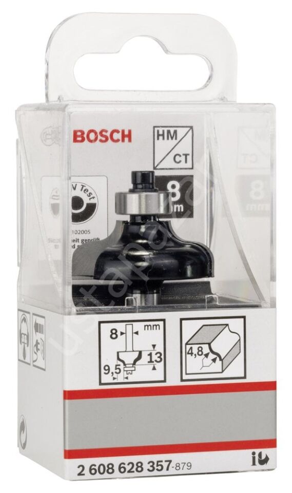 Bosch - Standard Seri Ahşap İçin Çift Oluklu Sert Metal Kenar Biçimlendirme Frezesi 8*31,8*54mm 2608628357