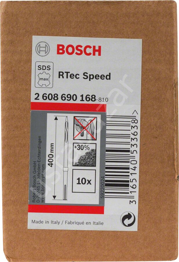 Bosch - Rtec Serisi, SDS-Max Şaftlı Sivri Keski 400 mm 10'lu 2608690168