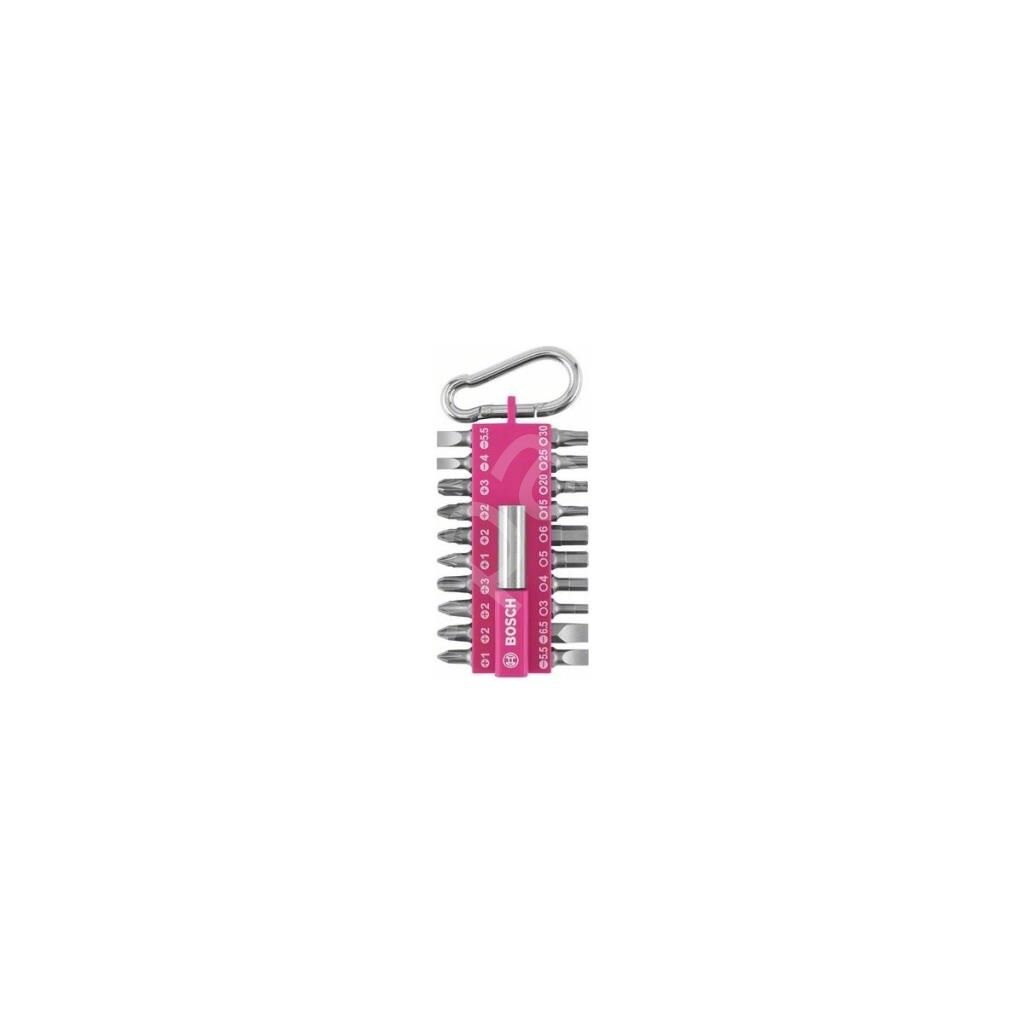 Bosch - 21 Parça Yaylı Kancalı Vidalama(Pembe)