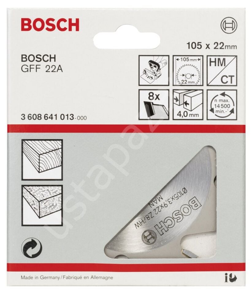 Bosch - GFF 22 A İçin Kesici Bıçak 105*4 mm 8 Diş 3608641013