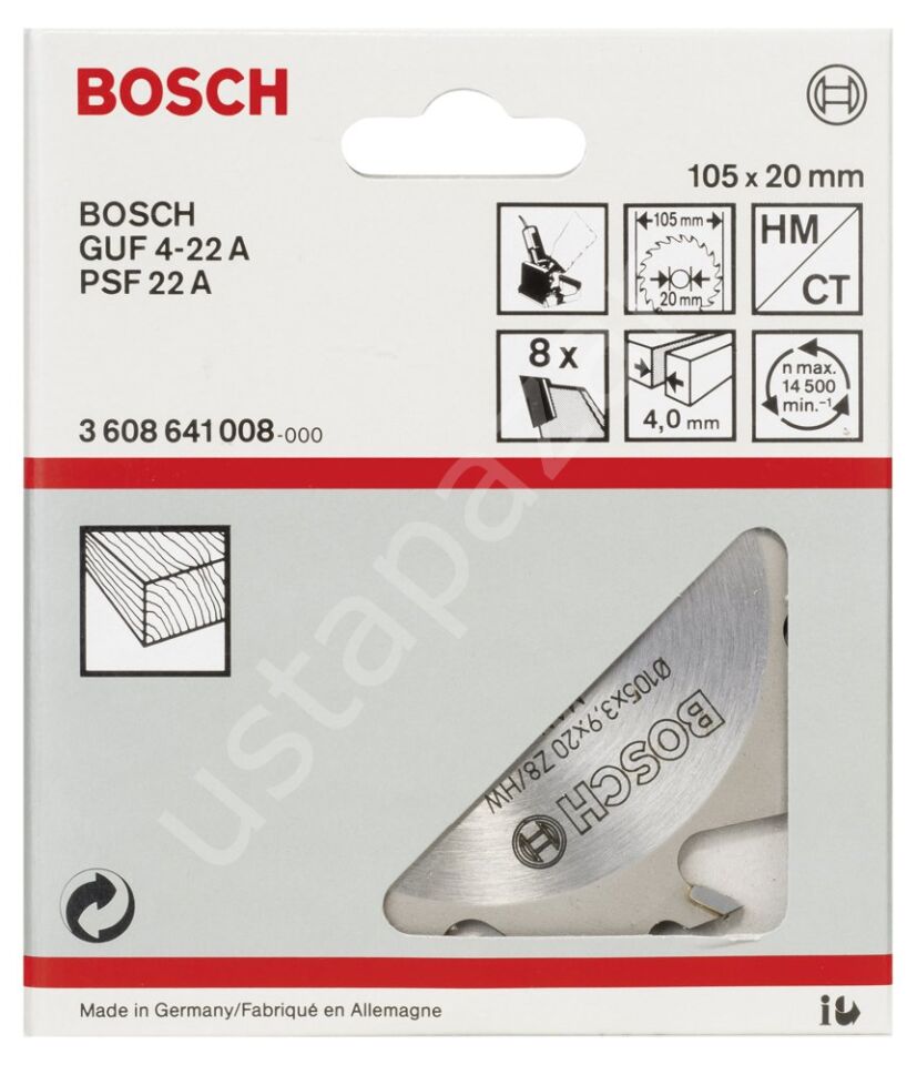 Bosch - GUF 4-22 A İçin Kesici Bıçak 105*4 mm 8 Diş 3608641008