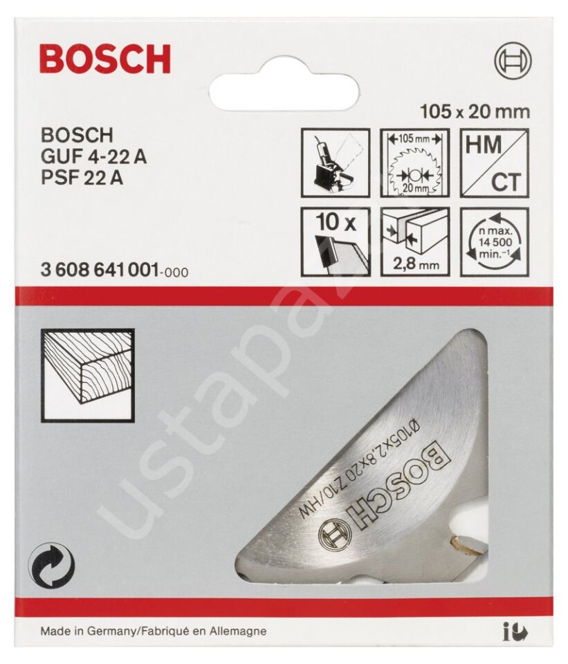 Bosch - GUF 4-22 A İçin Kesici Bıçak 20*2,8 mm 10 Diş 3608641001