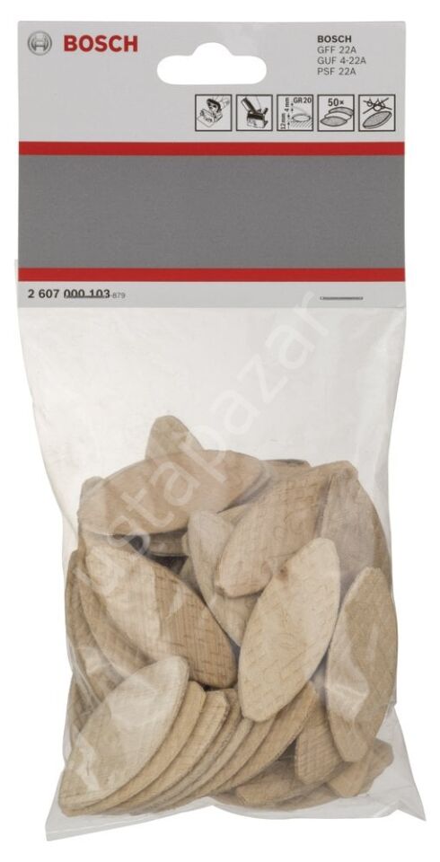 Bosch - Yassı Dübel GR 20 60*23*4 mm 50'li 2607000103