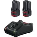 Bosch Pofesyonel 2 X Gba 12v- 3 A Akü - Gal 12v-40 Hızlı Şarj Cihazı - 1600a019rd