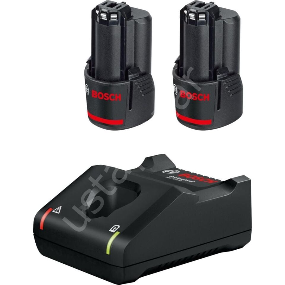 Bosch Pofesyonel 2 X Gba 12v- 3 A Akü - Gal 12v-40 Hızlı Şarj Cihazı - 1600a019rd