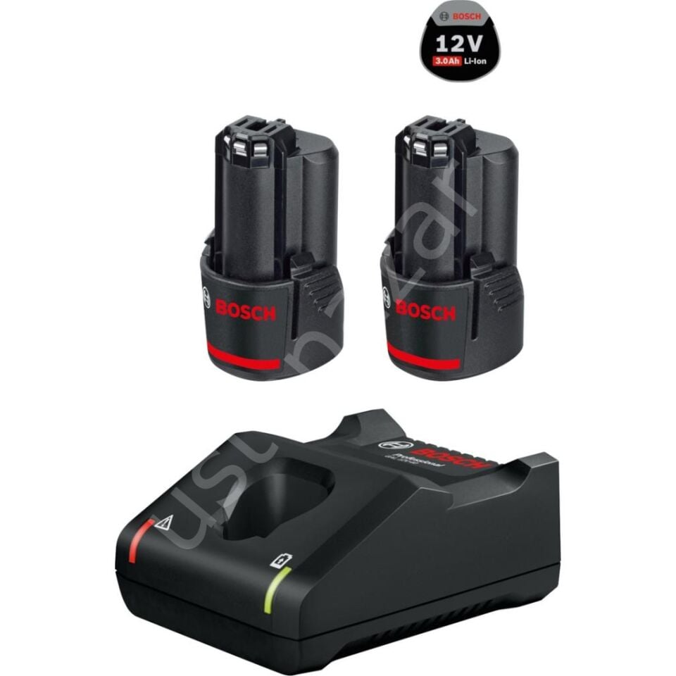 Bosch Pofesyonel 2 X Gba 12v- 3 A Akü - Gal 12v-40 Hızlı Şarj Cihazı - 1600a019rd