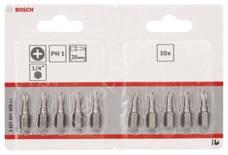Bosch - Extra Hard Serisi Vidalama Ucu PH1*25 mm 10'lu 2607001509