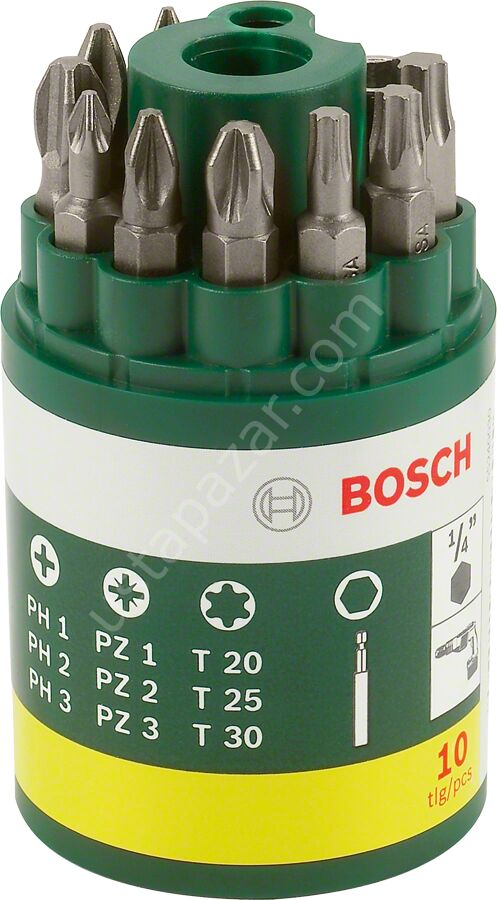 Bosch - 10 Parça Vidalama Ucu Seti (PH+PZ+T) 2607019452