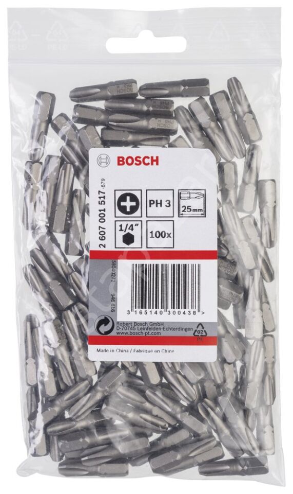 Bosch - Extra Hard Serisi Vidalama Ucu PH3*25 mm 100'lü 2607001517