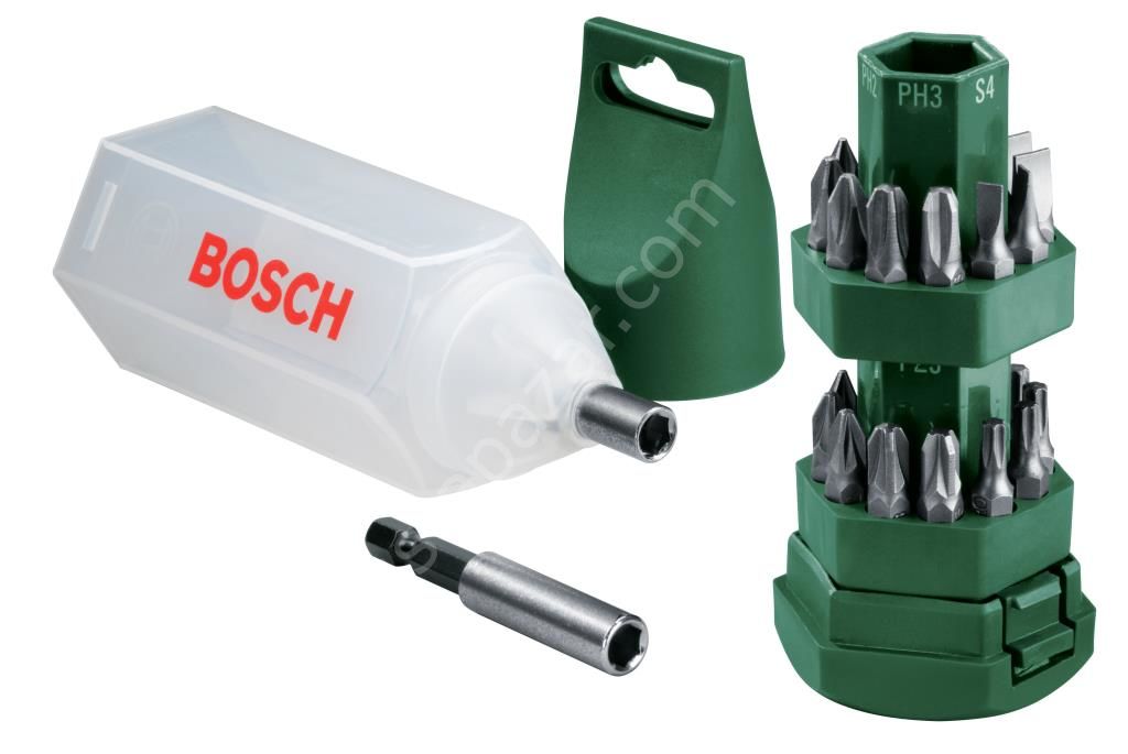 Bosch - 25 Parça Vidalama Seti (Tornavida Fonksiyonlu Kutu) 2607019503