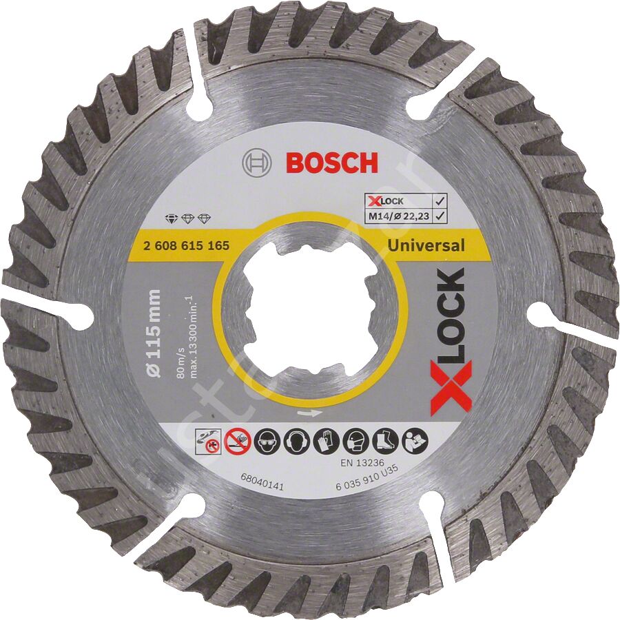 Bosch - X-LOCK - Standard Seri Genel Yapı Malzemeleri İçin Elmas Kesme Diski 115 mm 2608615165