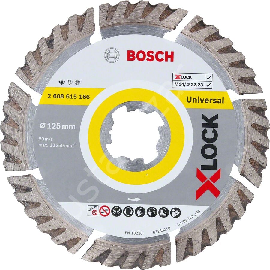 Bosch - X-LOCK - Standard Seri Genel Yapı Malzemeleri İçin Elmas Kesme Diski 125 mm 2608615166