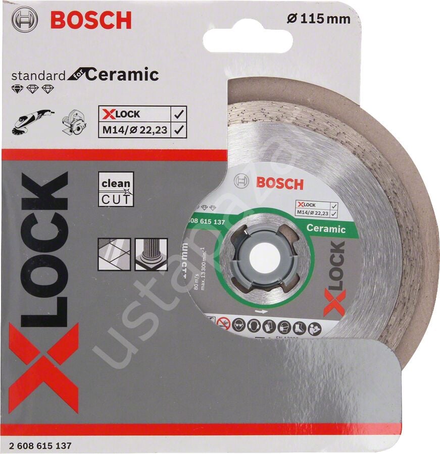 Bosch - X-LOCK - Standard Seri Seramik İçin Elmas Kesme Diski 115 mm 2608615137