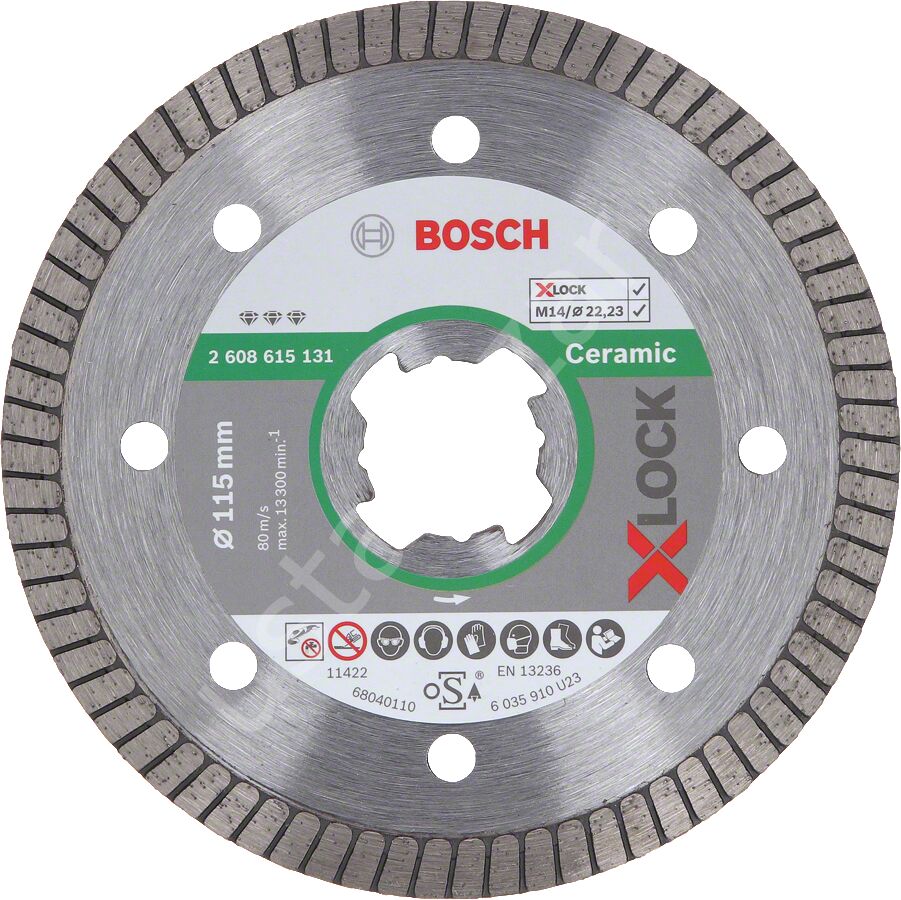 Bosch - X-LOCK - Best Serisi Seramik İçin, Extra Temiz Kesim Turbo Segman  Elmas Kesme Diski 115 mm 2608615131