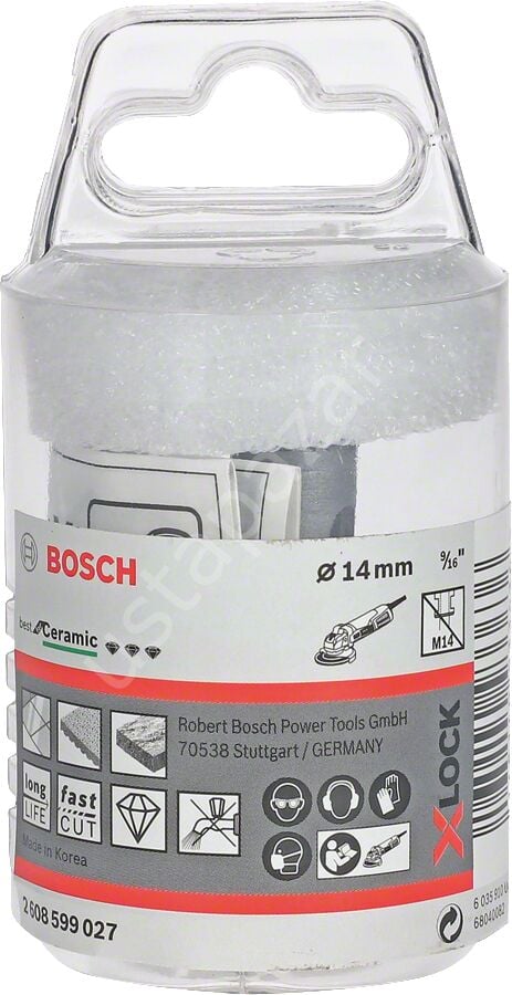 Bosch - X-LOCK - Best Serisi, Taşlama İçin Seramik Kuru Elmas Delici 14*30 mm 2608599027