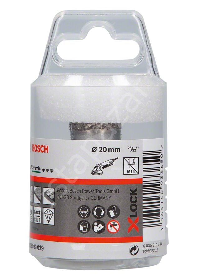 Bosch - X-LOCK - Best Serisi, Taşlama İçin Seramik Kuru Elmas Delici 20*35 mm 2608599029