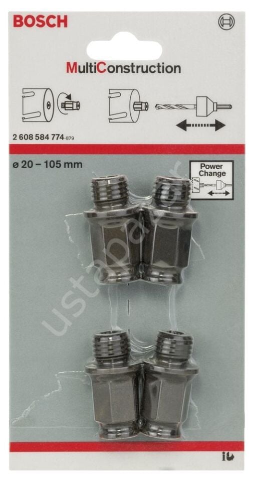Bosch - Power Change Değiştirme Kiti, Speed Serisi Çok Amaçlı Delik Açma Testeresi (Panç) için 4 Parça 2608584774