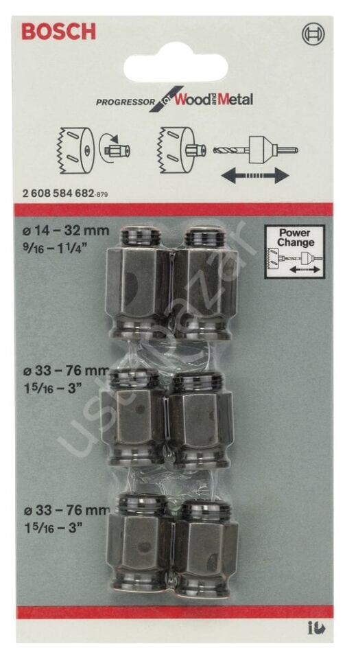 Bosch - Power Change Değiştirme Kiti, Yeni Progressor Serisi Delik Açma Testeresi (Panç) için 6 Parça 2608584682