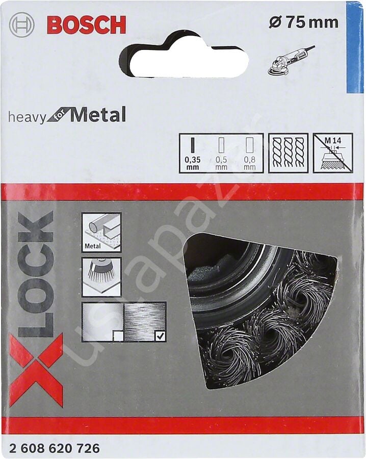 Bosch - X-LOCK - Heavy Serisi Metal İçin Burgulu Tel Fırça 75*0,35 mm 2608620726
