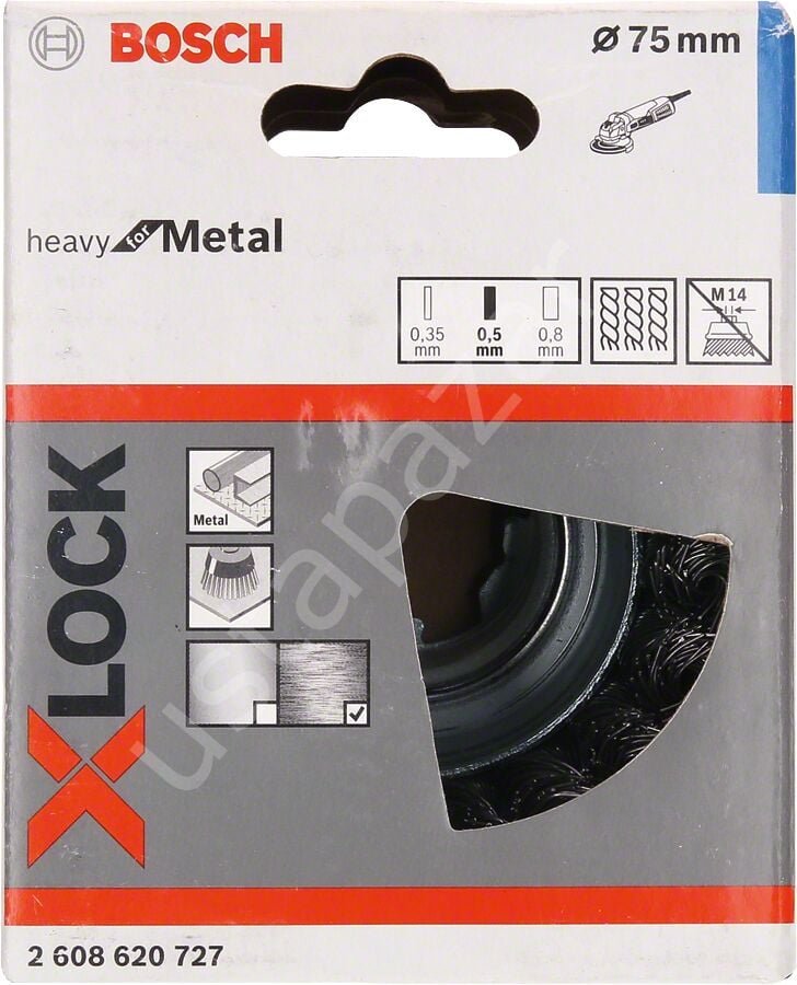 Bosch - X-LOCK - Heavy Serisi Metal İçin Burgulu Tel Fırça 75*0,5 mm 2608620727
