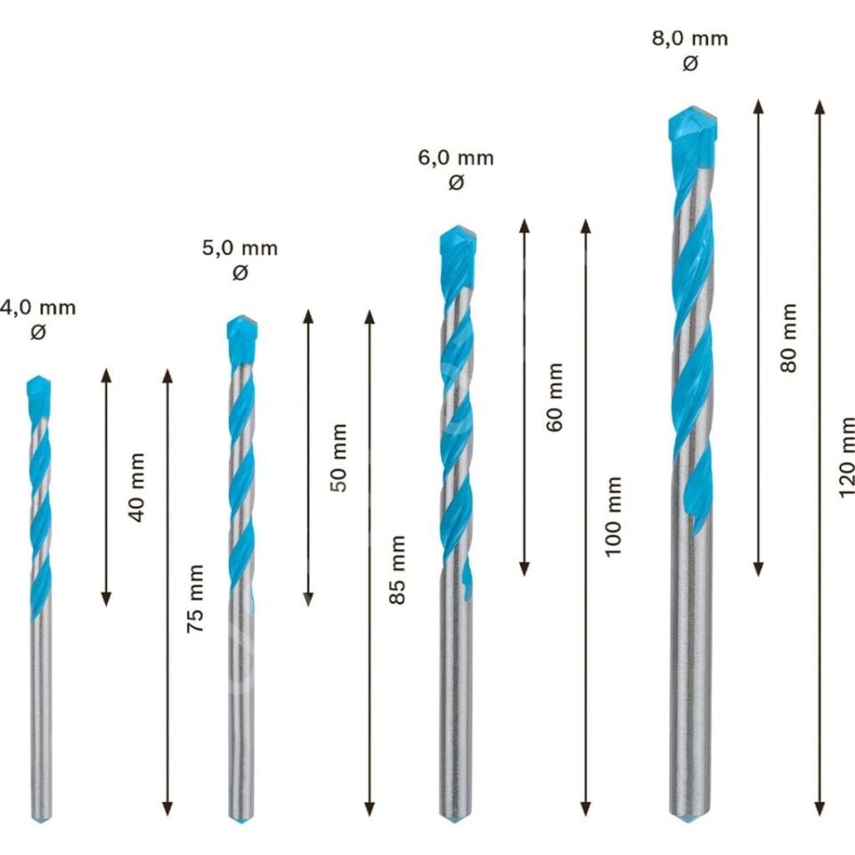 Expert Multiconstruction Cyl-9 Delme Ucu Seti 4/5/6/8 mm 4 Parça