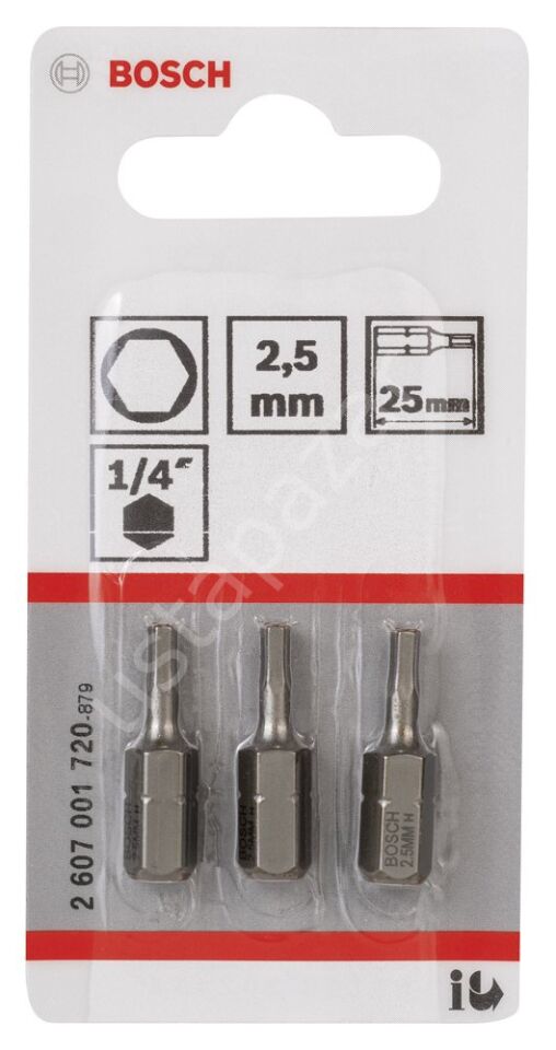 Bosch - Extra Hard Serisi HEX2.5*25 mm 3'lü 2607001720