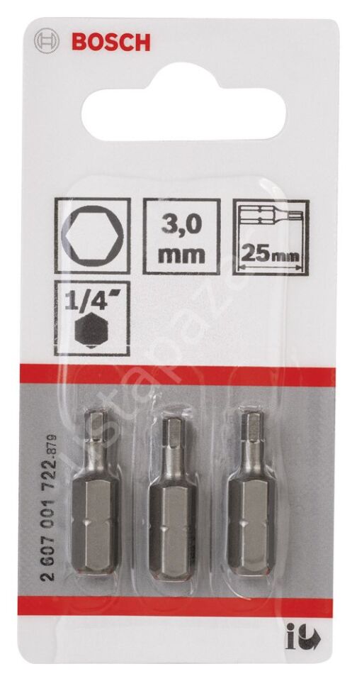 Bosch - Extra Hard Serisi HEX3*25 mm 3'lü 2607001722