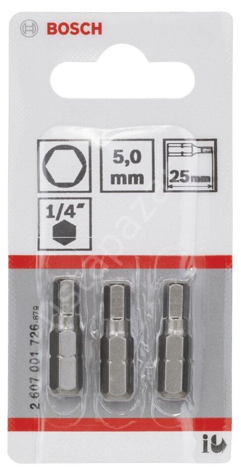 Bosch - Extra Hard Serisi HEX5*25 mm 3'lü 2607001726