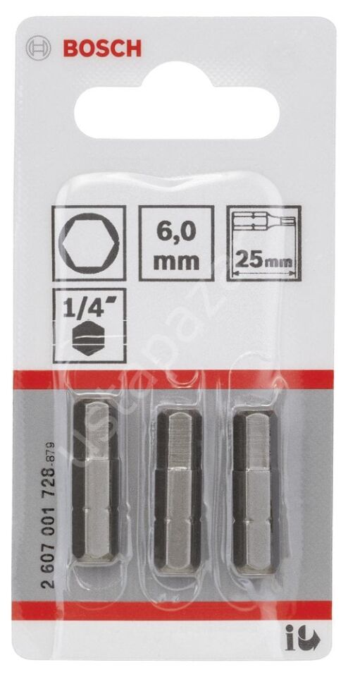 Bosch - Extra Hard Serisi HEX6*25 mm 3'lü 2607001728