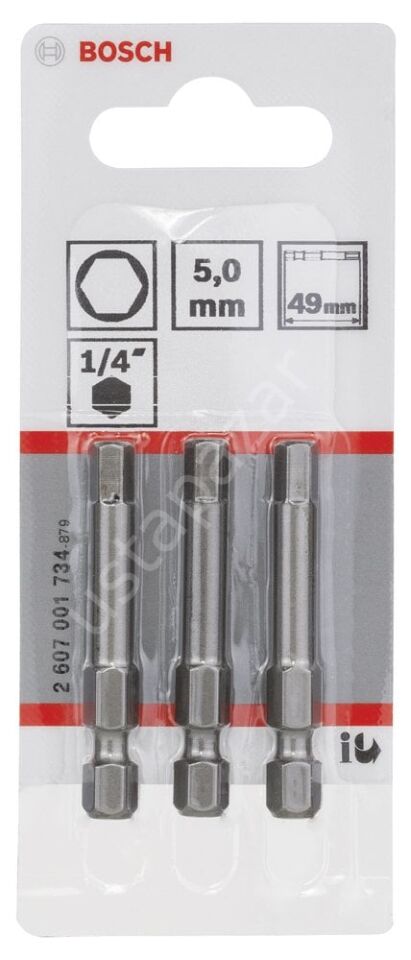 Bosch - Extra Hard Serisi HEX5*49 mm 3'lü 2607001734