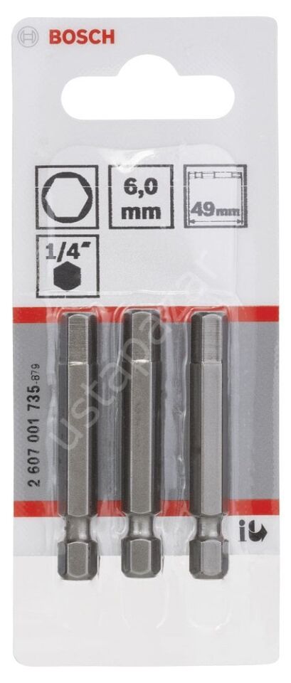 Bosch - Extra Hard Serisi HEX6*49 mm 3'lü 2607001735