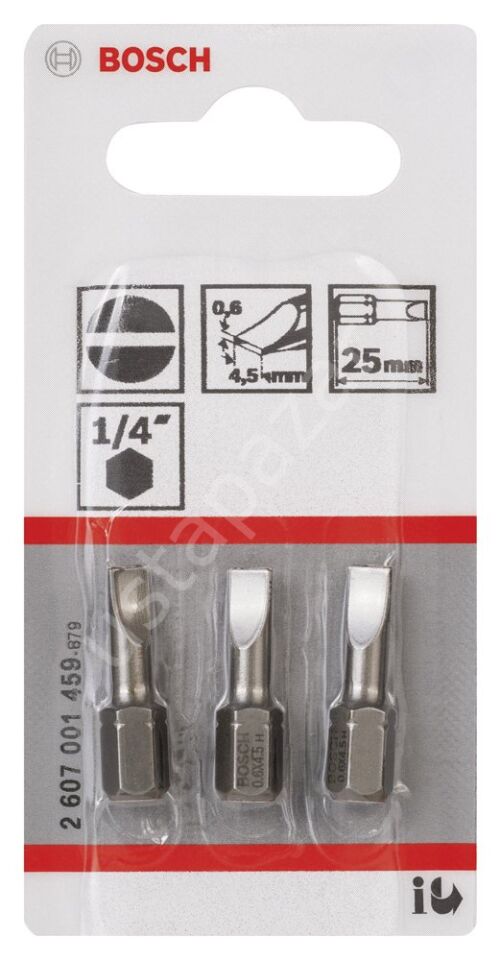 Bosch - Extra Hard Serisi S0,6x4,5*25 mm 3'lü 2607001459