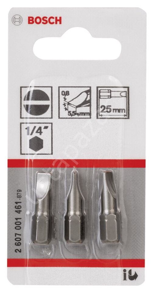 Bosch - Extra Hard Serisi S0,8x5,5*25 mm 3'lü 2607001461