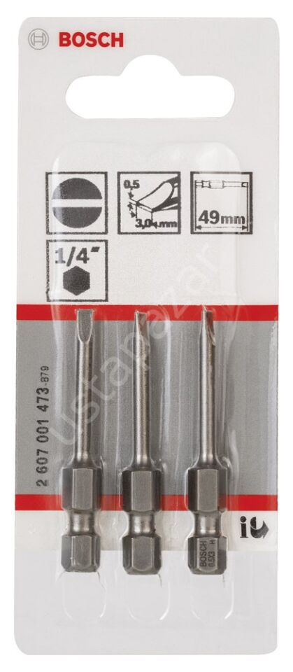 Bosch - Extra Hard Serisi S0,5x3,0*49 mm 3'lü 2607001473