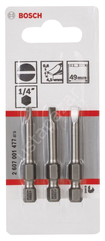 Bosch - Extra Hard Serisi S0,6x4,5*49 mm 3'lü 2607001477