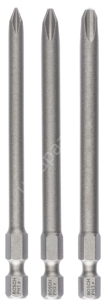 Bosch - 3 Parçalı Extra Hard Serisi Vidalama Ucu Seti PH1/2/3*89 mm 2607001757