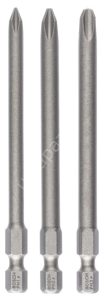 Bosch - 3 Parçalı Extra Hard Serisi Vidalama Ucu Seti PH1/2/3*89 mm 2607001757