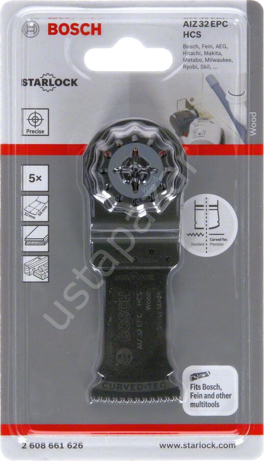 Bosch - Starlock - AIZ 32 EPC - HCS Ahşap İçin Daldırmalı Testere Bıçağı 5'li 2608661626