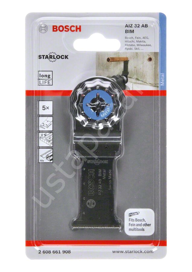Bosch - Starlock - AIZ 32 AB - BIM Metal İçin Daldırmalı Testere Bıçağı 5'li 2608661908