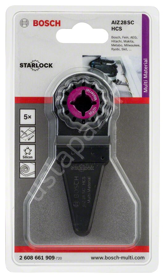 Bosch - Starlock - AIZ 28 SC - HCS Universal Derz ve Macun Kesici Bıçak 5'li 2608661909