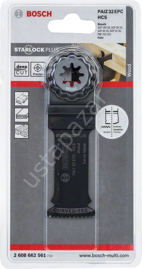 Bosch - Starlock Plus - PAIZ 32 EPC - HCS Ahşap İçin Daldırmalı Testere Bıçağı 1'li 2608662561